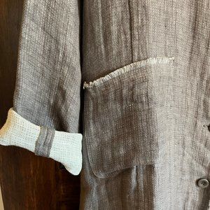 EILEEN FISHER versatile long Irish linen jacket/dress sz L